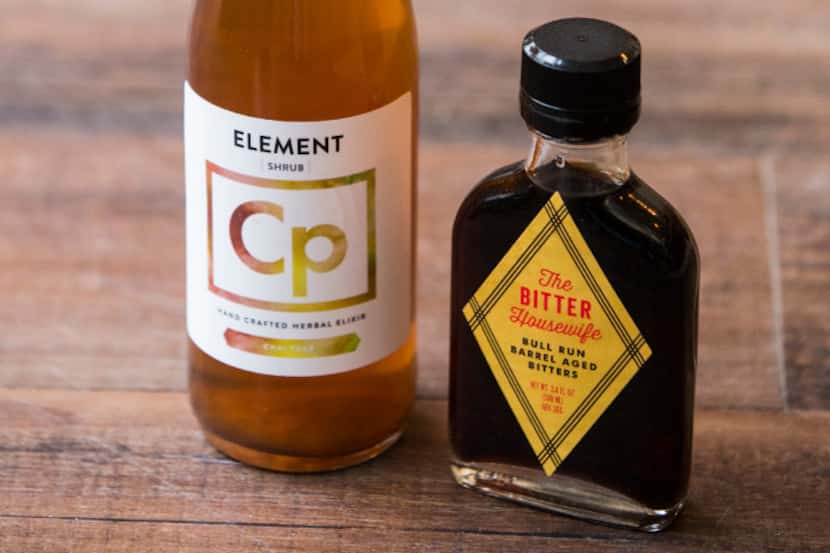 Element shrub and The Bitter Housewife bitters on display at Ettiene Market on Wednesday,...