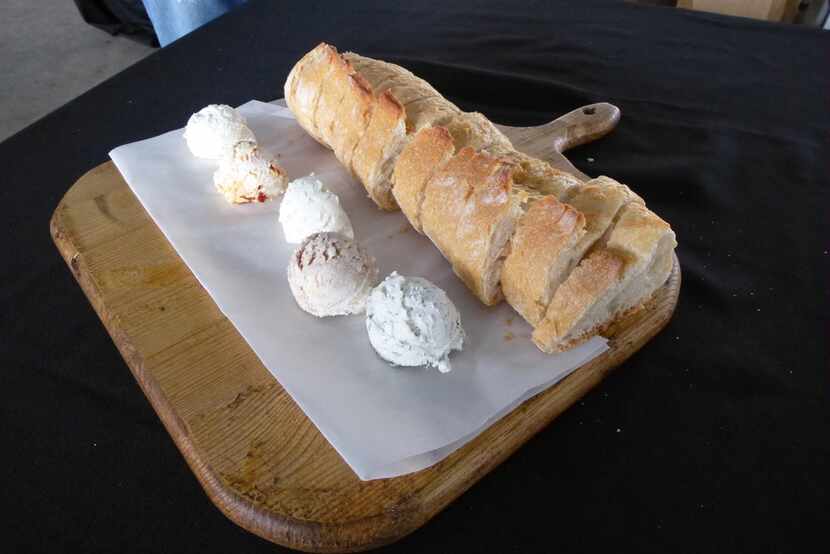 Paul Allen's cheese board at the Dallas Farmers Market Texas Wine and Cheese tasting...