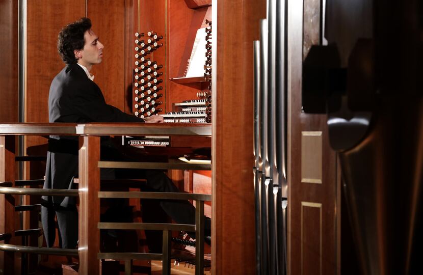 Organ soloist Vincent Dubois performs with the Dallas Symphony Orchestra at the Meyerson...