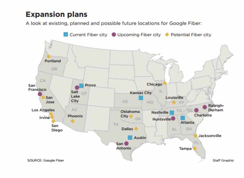 With its announcement today, Google Fiber has added Dallas to the list of possible...