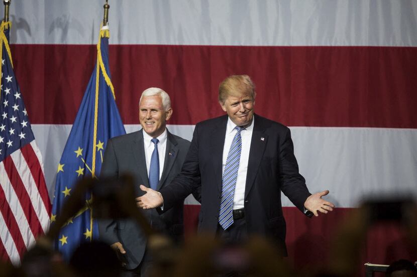 Donald Trump campaigned with Indiana Gov. Mike Pence in Westfield, Ind., on Tuesday. 