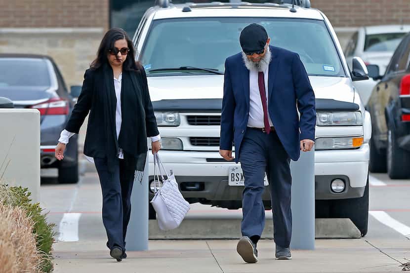 Mohommad Hasnain and wife Sumaiya Ali arrived at U.S. District Court in Plano for their...