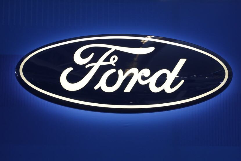 The Ford logo on display at this year's Pittsburgh International Auto Show. (AP File...