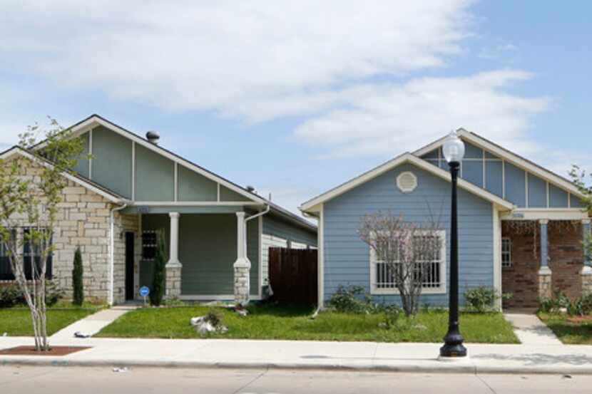 Houses on the 4700 block of Spring Avenue, where community housing development organizations...