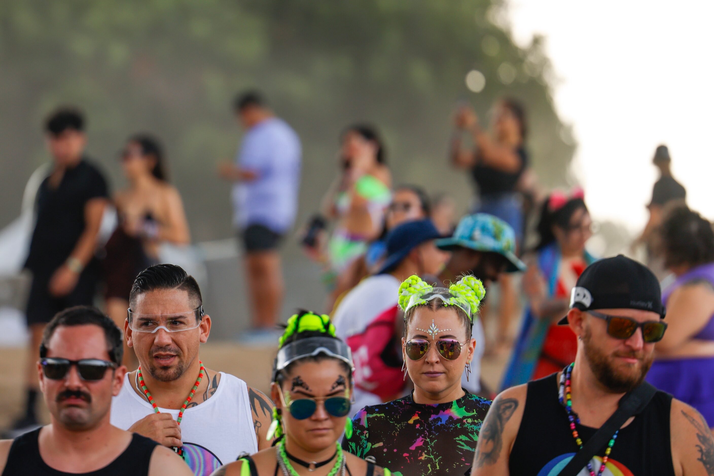 Attendees make their way into the Shaq’s Bass All-Stars Festival, on Saturday, Sept. 16,...