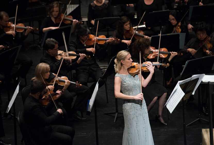 Violinist Angela Fuller Heyde performed Saturday with the Dallas Symphony Orchestra at Moody...