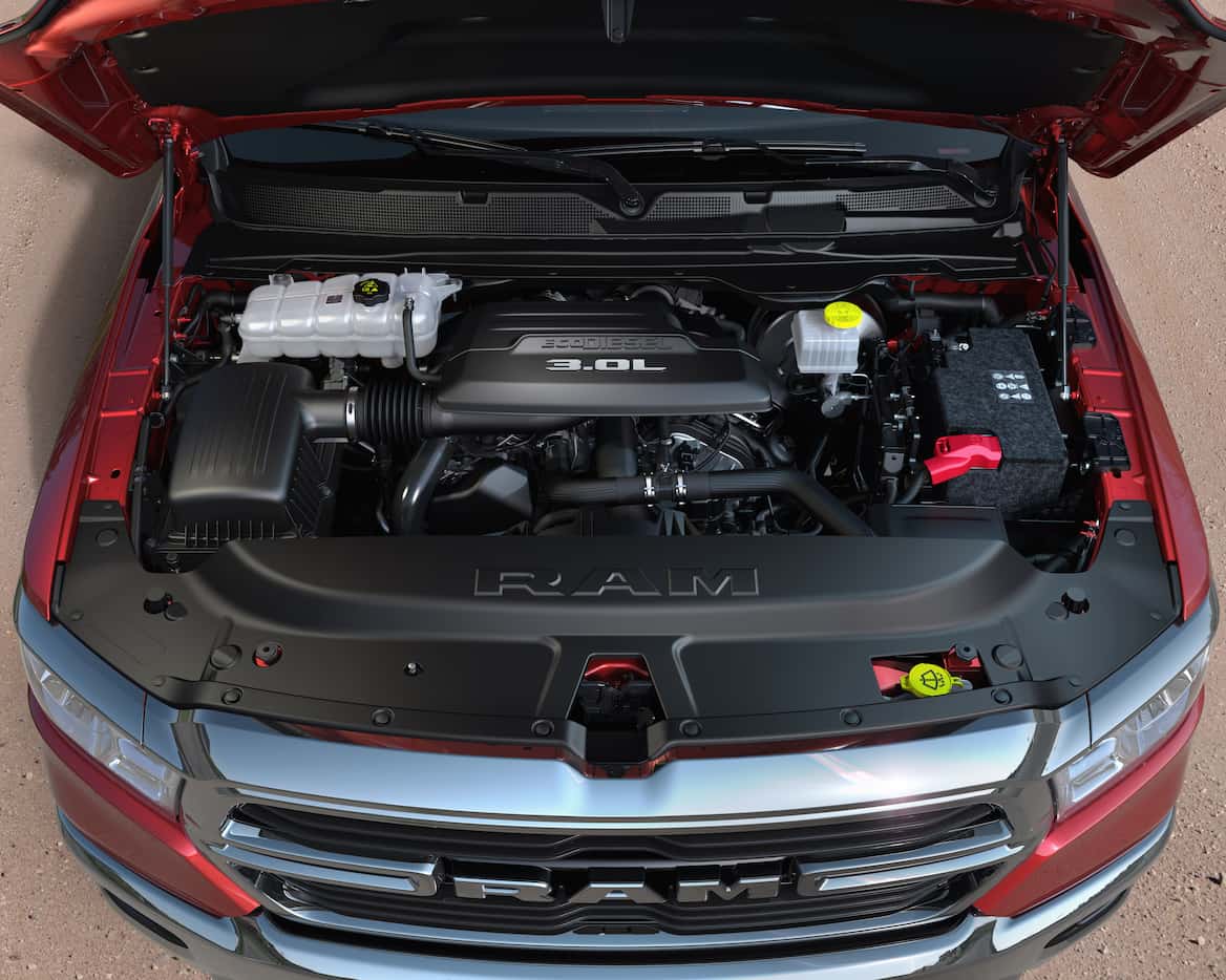 The Ram's 3.0L diesel V-6 is capable of 260 horsepower and 480 pund-feet of torque.