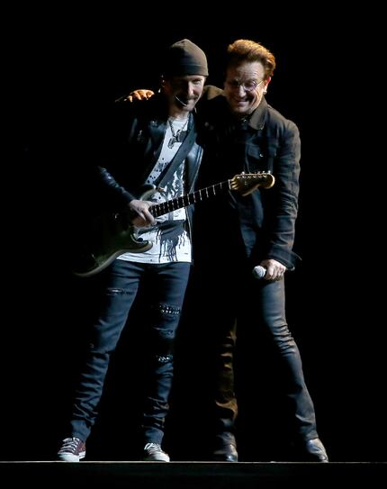 Bono (right) and the Edge of U2 performed what was likely one of the biggest concerts in the...