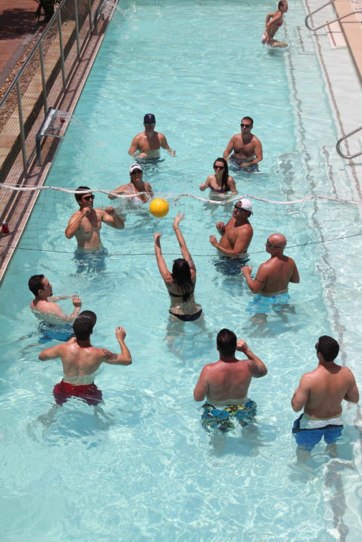 Volleyball was a great way to cool off at the FC Dallas pool party benefitting FC Dallas...