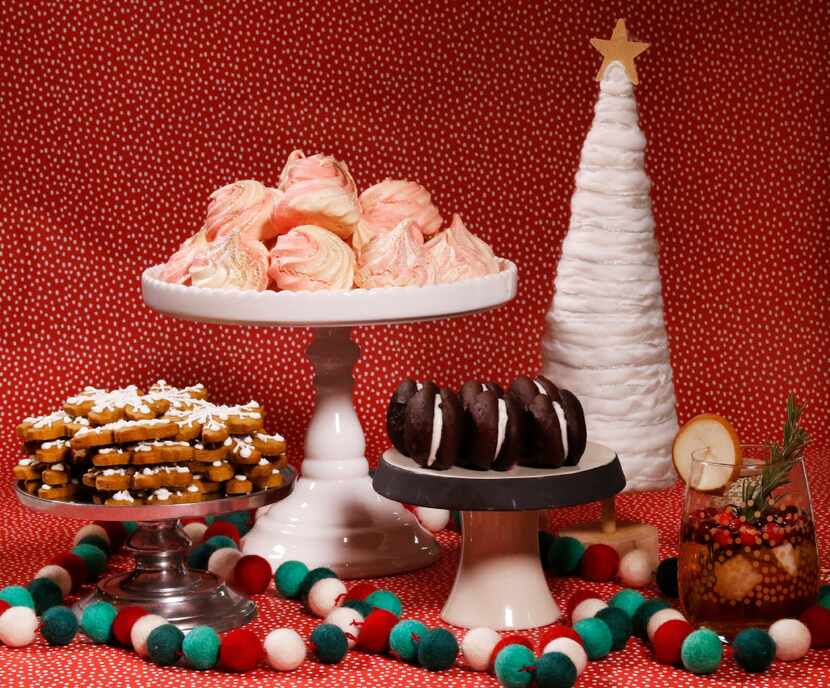 Gingerbread Snowflakes, Peppermint Meringues and Chocolate Marshmallow Whoopie Pies make for...