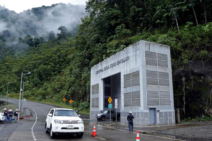 Outside view of the Coca Codo Sinclair hydroelectric power plant in the province of Napo,...