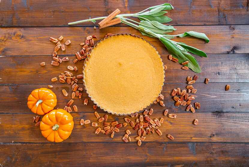 Pinstripes is offering pumpkin cheesecake pie this holiday season.