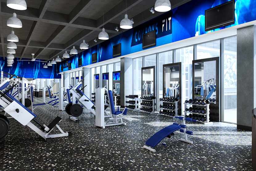This rendering shows the new fitness center at The Star in Frisco called Cowboys Fit.