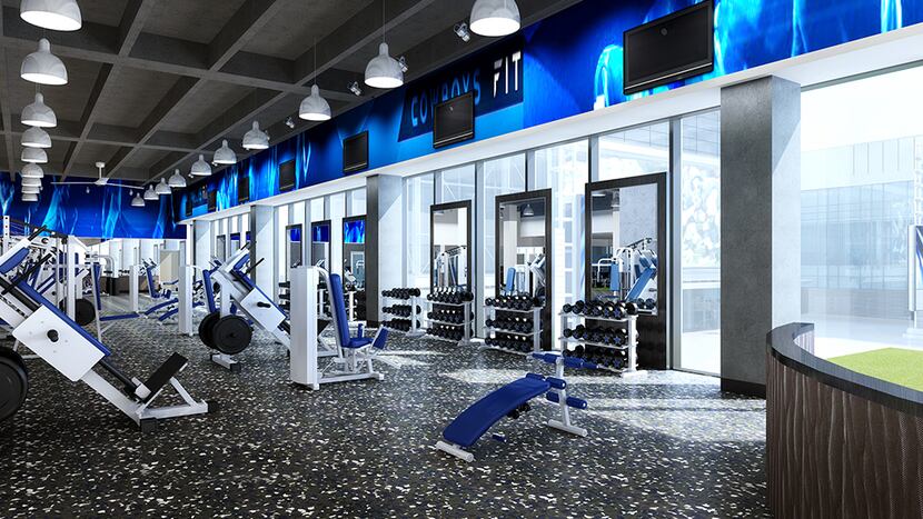 This rendering shows the new fitness center at The Star in Frisco called Cowboys Fit.