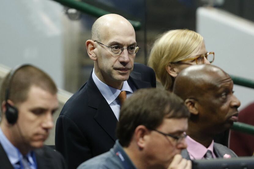 NBA Commissioner Adam Silver attended a game between the Dallas Mavericks and Houston...