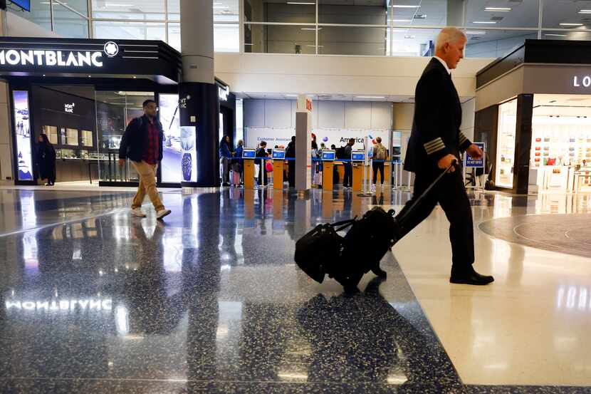 Gate D24 is squeezed between Montblanc and Lonchamp stores in Terminal D at DFW Airport.