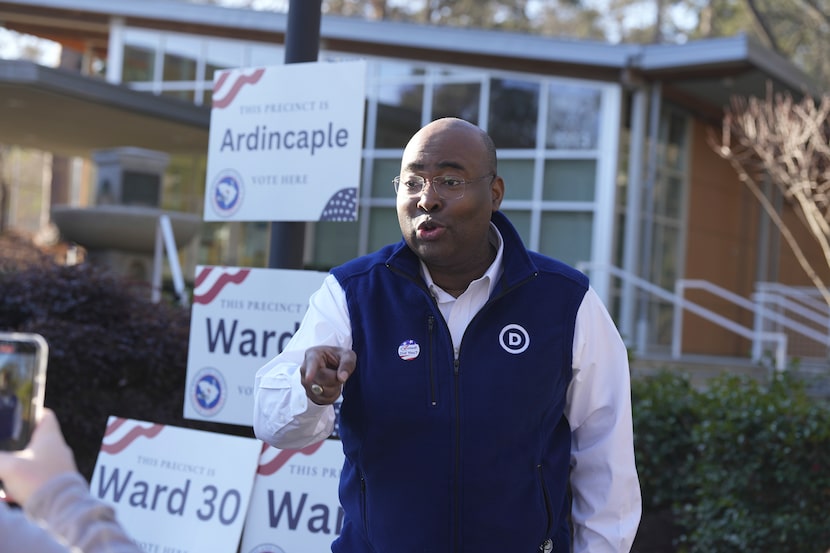 FILE - Democratic National Committee Chairman Jaime Harrison films a video encouraging...