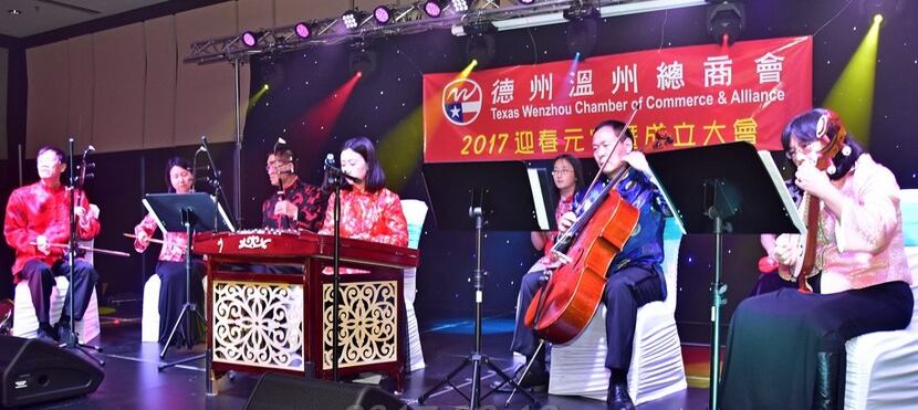 Lion dancing and music were part the entertainment at the Texas-Wenzhou Chamber of Commerce...