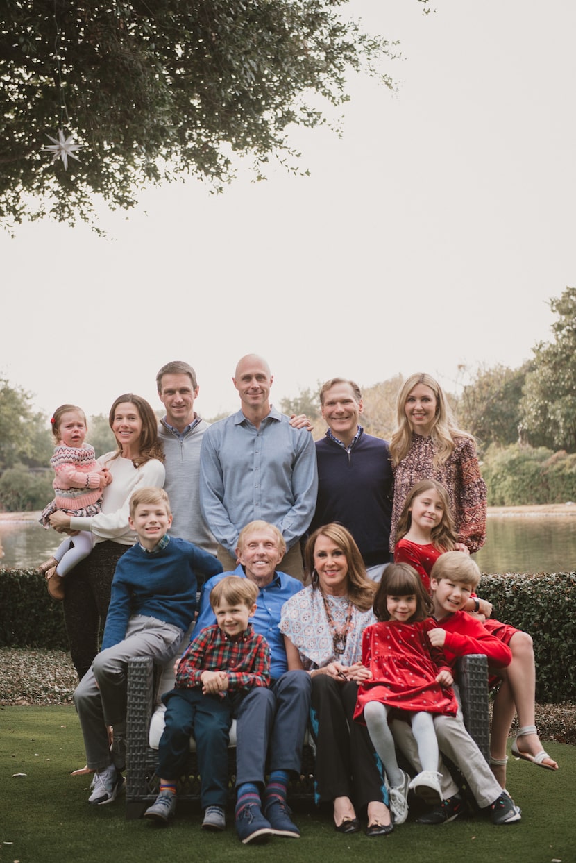 Steve and Barbara Durham (lower center) are surrounded by their children and grandchildren...