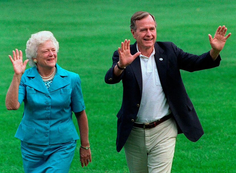 The book says that in Barbara Bush's final days, former President George H.W. Bush gave her...