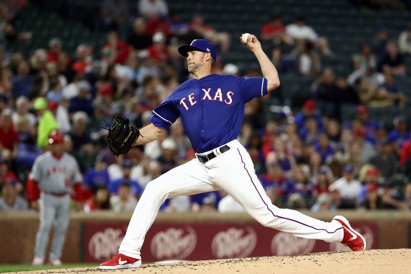 ARLINGTON, TEXAS - APRIL 16:  Mike Minor #23 of the Texas Rangers throws against the Los...