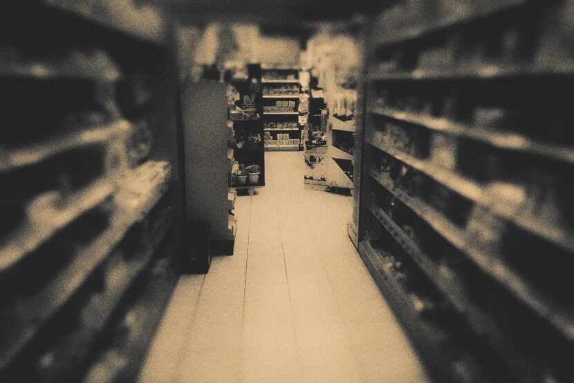 Supermarket, monochrome,
