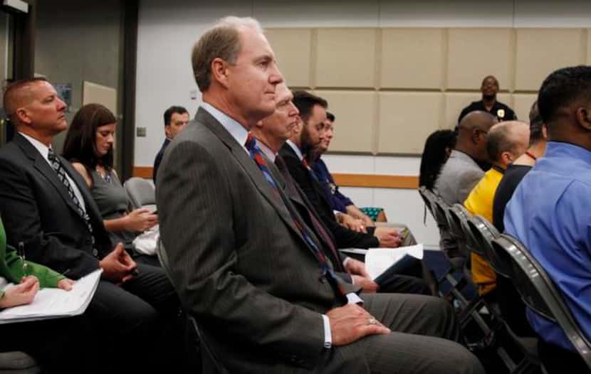
Southwest Airlines CEO and Chairman Gary Kelly attends a Dallas CityCouncil hearing on the...