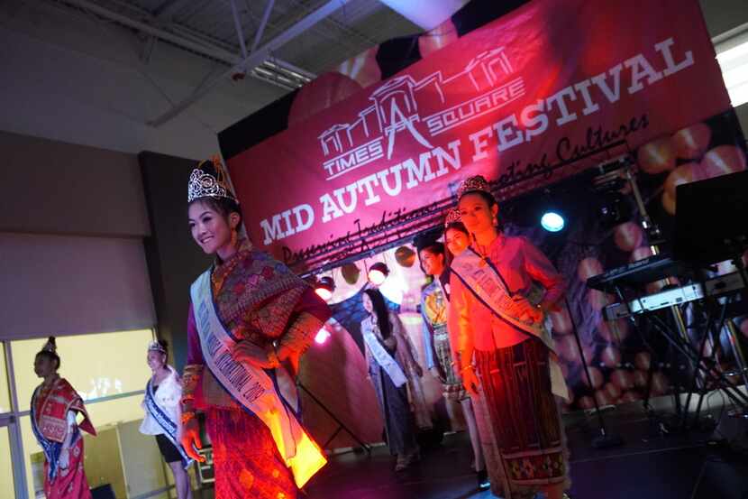 The Miss. Asian American Pageant participants were presented at the Mid Autumn Festival at...