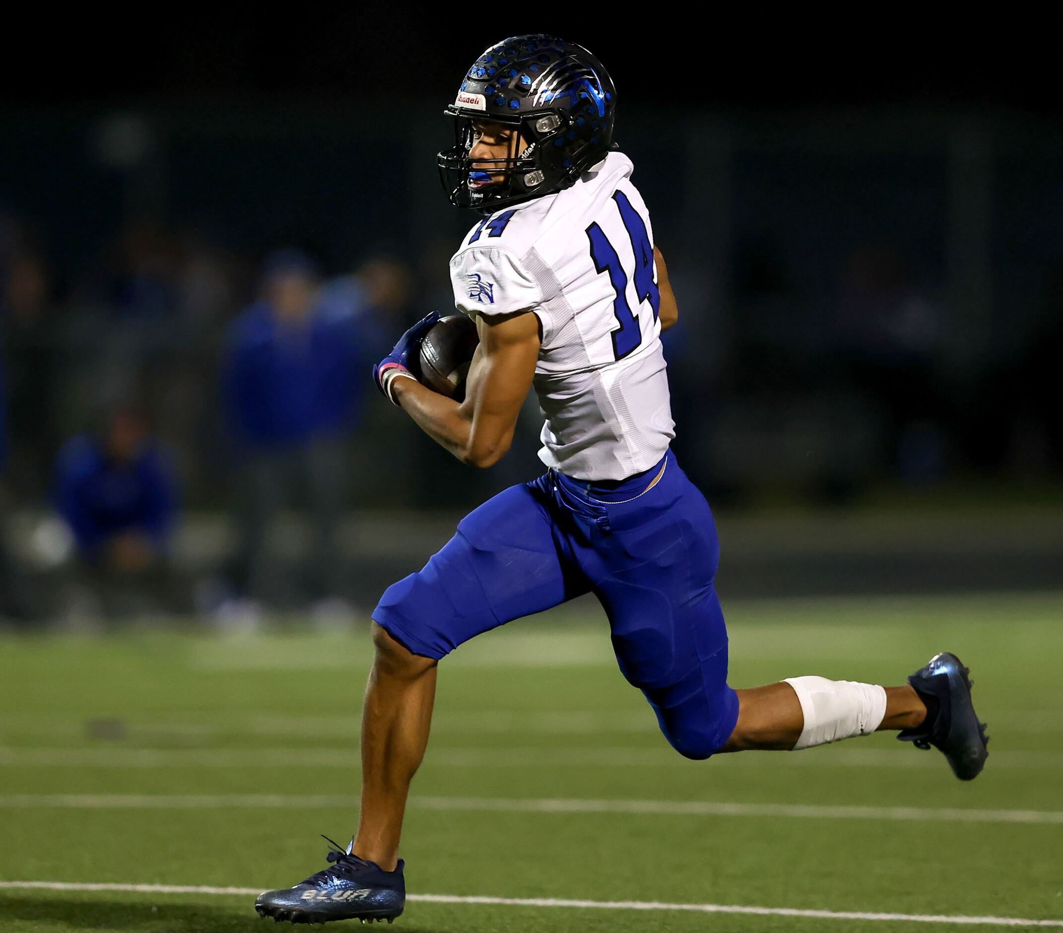 Byron Nelson wide receiver Landon Ransom-Goelz goes 45 yards for a touchdown reception...