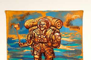 Simón Vega, 'Arrival of the Selfie Cryptonaut,' 2022, acrylic on canvas at 'Simon Vega: The...