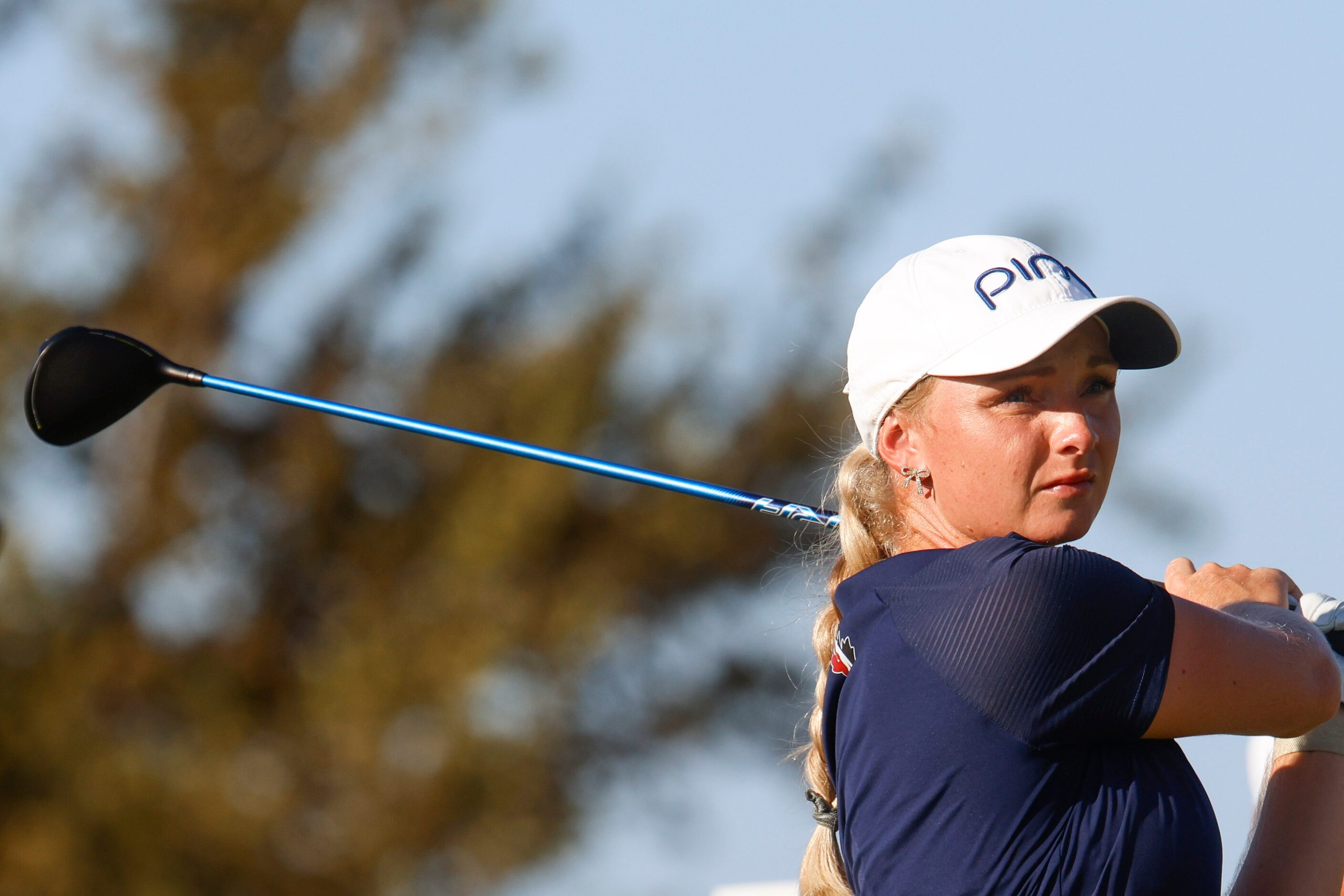 Maddie Szeryk on Canada tees off on the sixth hole during the first round of The Ascendant...