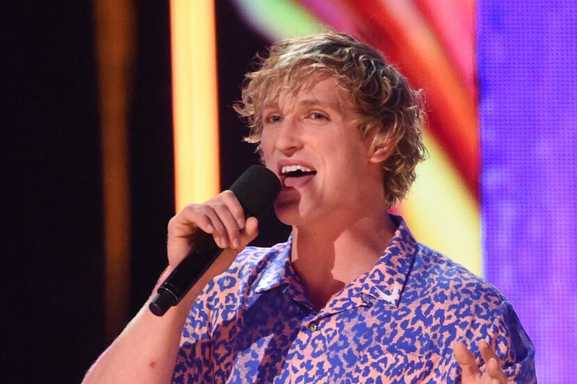 FILE - In this Aug. 13, 2017, file photo, Logan Paul introduces a performance by Kyle & Lil...