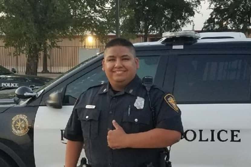 Fort Worth police Officer Xavier Serrano is back on the job this week almost two years after...