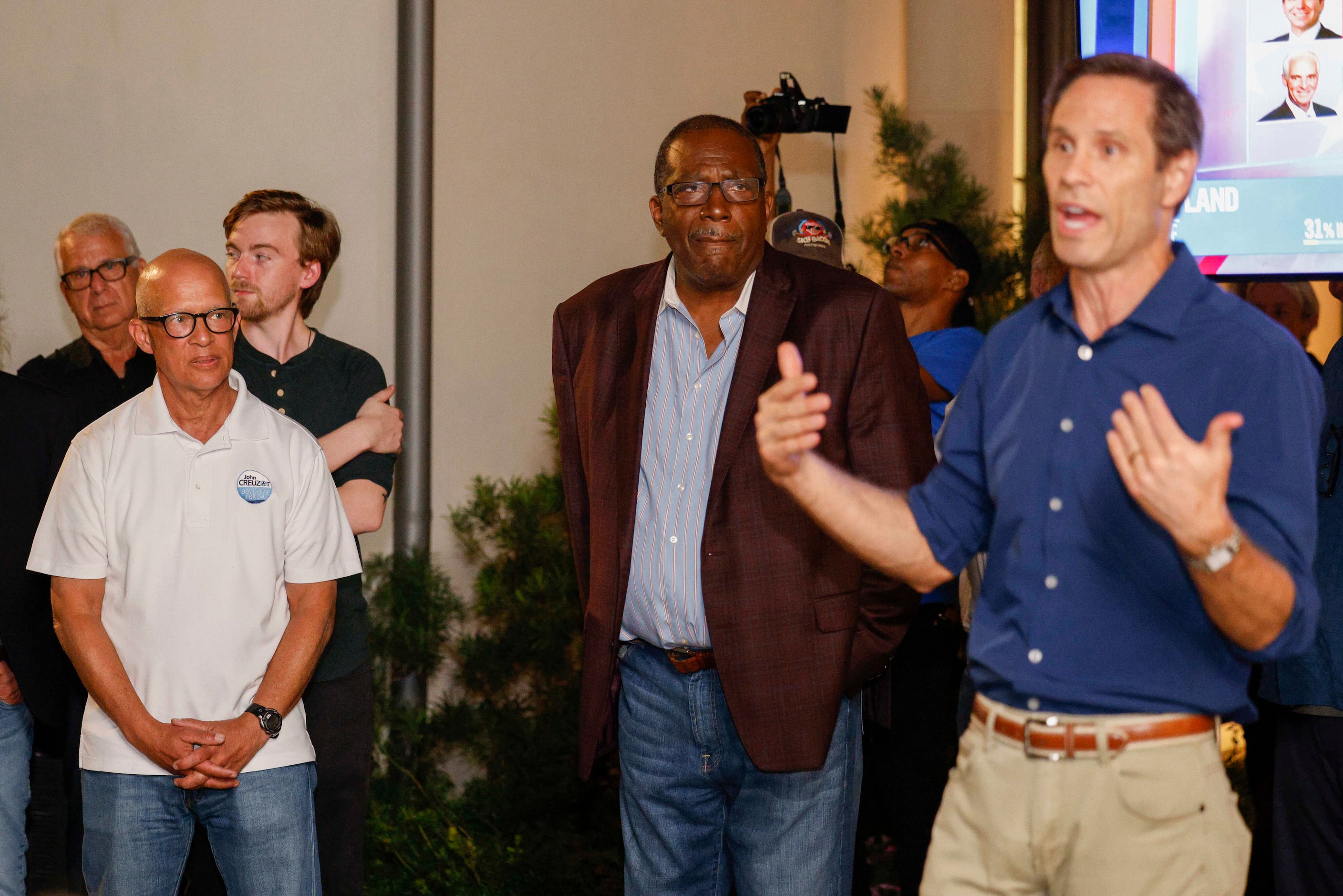 Dallas County District Attorney John Creuzot (left) and State Sen. Royce West listen as...