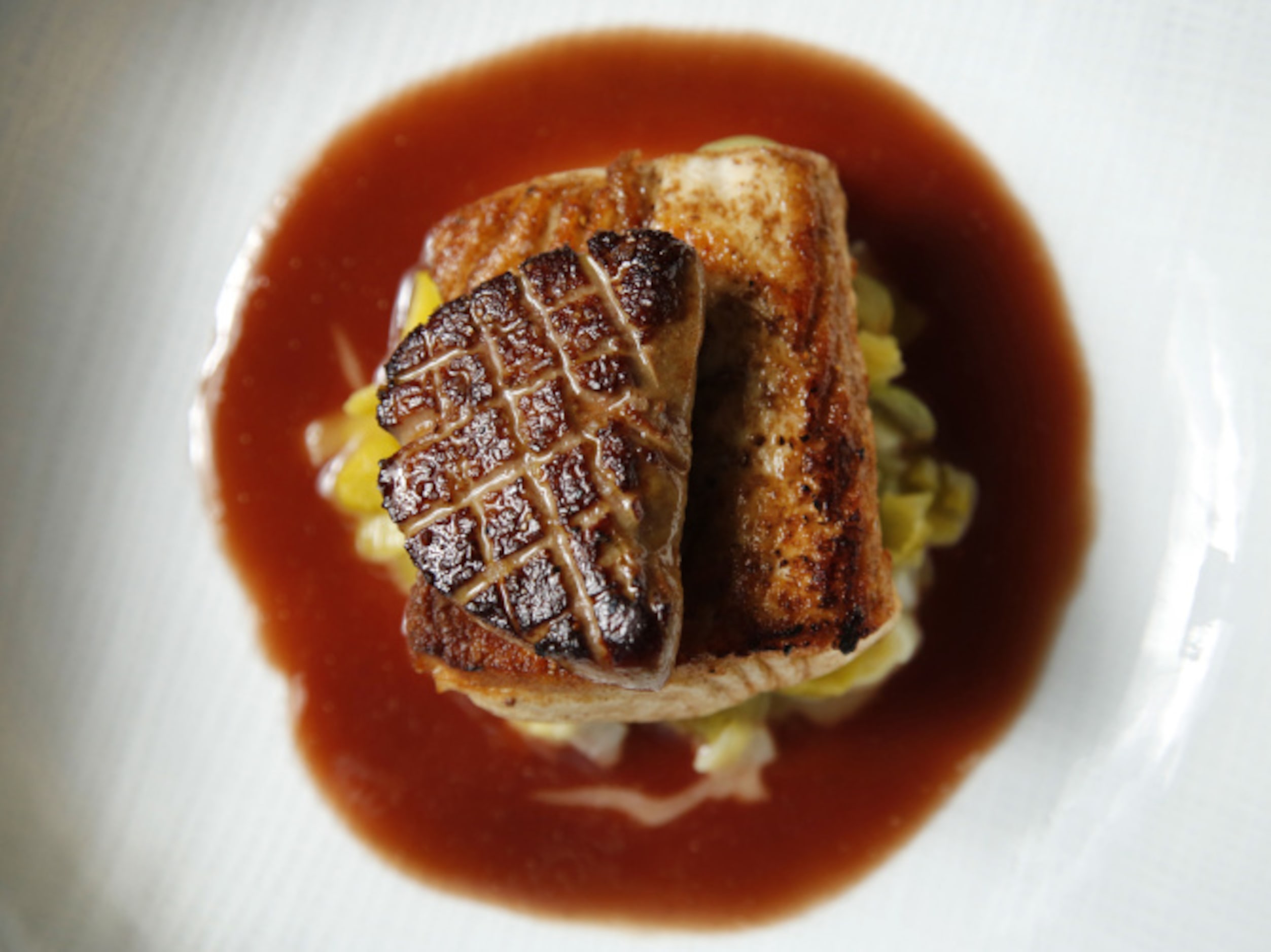 SPOON: Alaskan halibut with seared foie gras at Spoon Bar and Kitchen