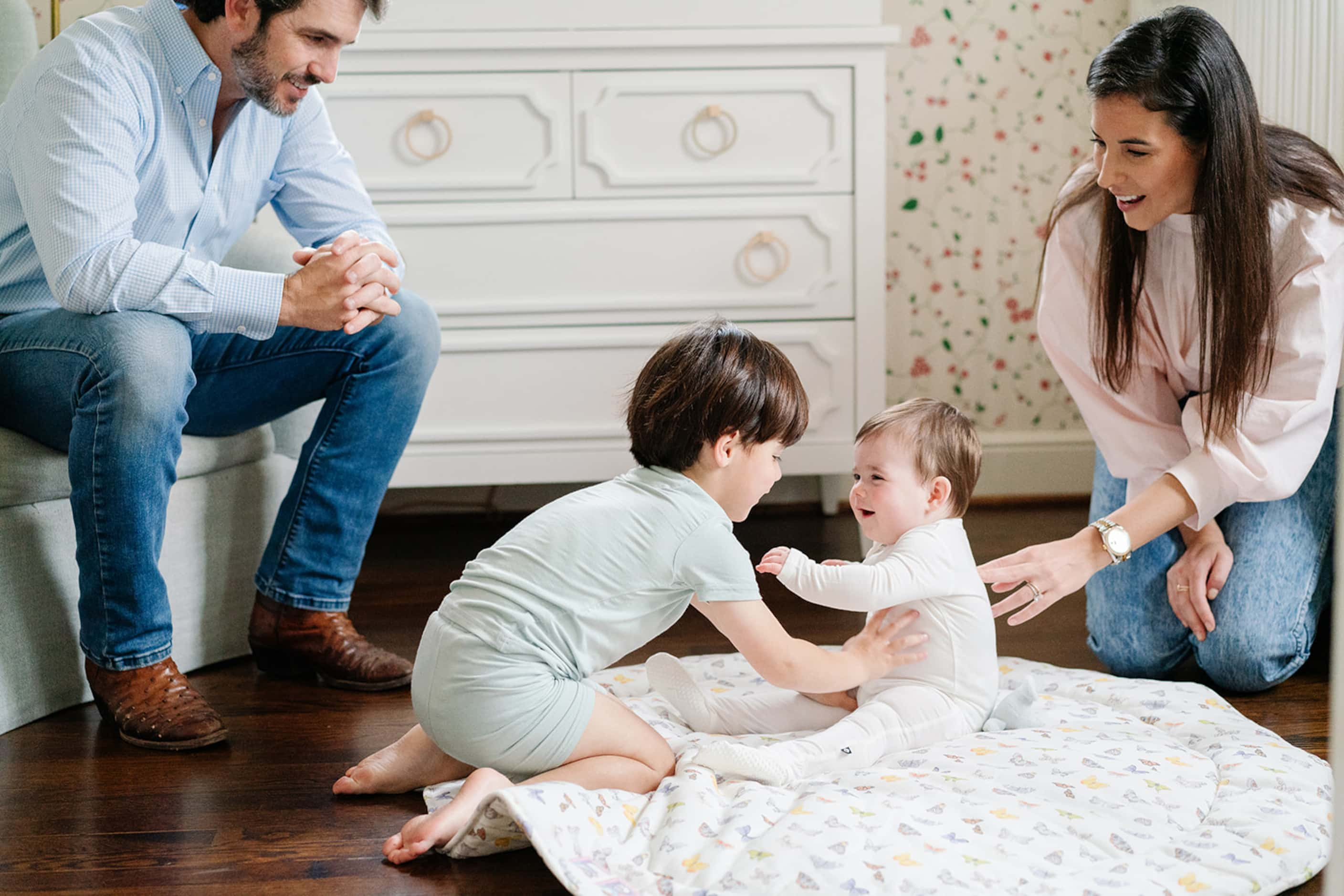 The mats can be used for tummy time, play or relaxation.