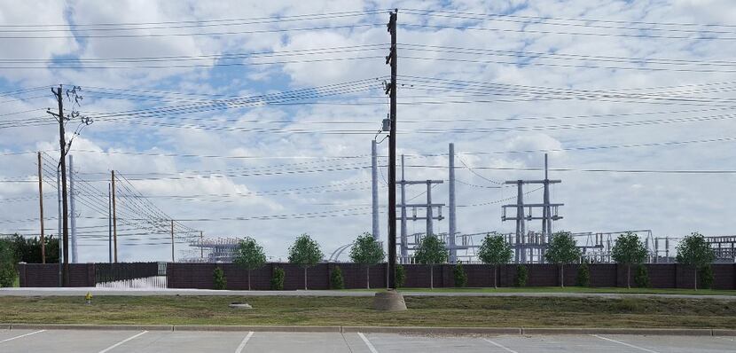 This rendering shows the view of the Oncor substation from the parking lot of the city's dog...