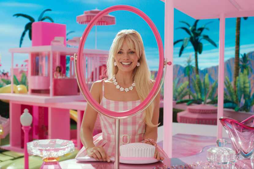 This image released by Warner Bros. Pictures shows Margot Robbie in a scene from "Barbie."...