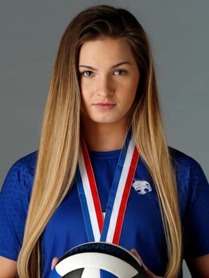 Dallas Morning News All-Area Volleyball Player of the Year Paige, Flickinger of Byron Nelson...