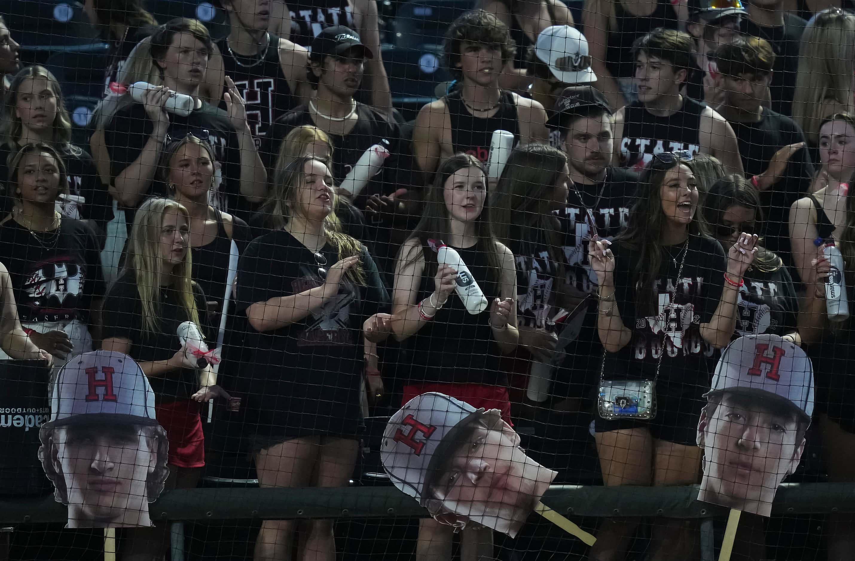 Rockall-Heath fans cheer their team during the fourth inning of a UIL 6A baseball state...