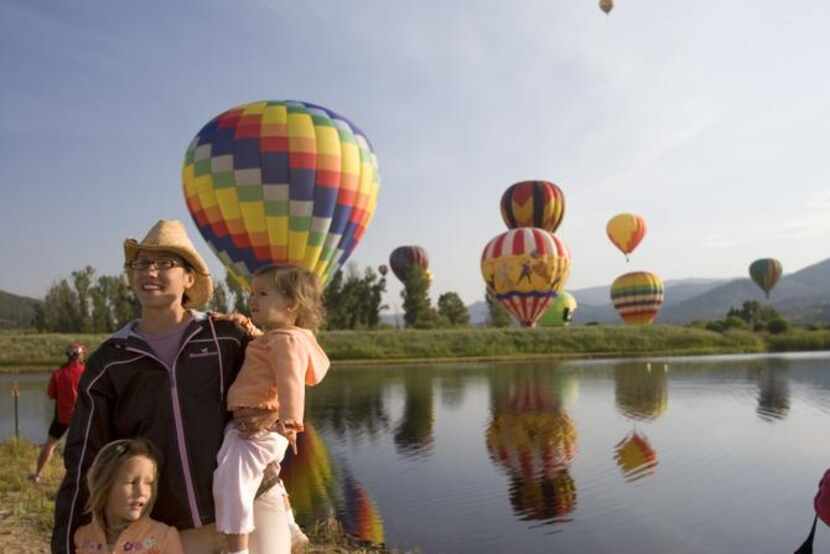 
A family outing during a balloon festival in Steamboat Springs.
