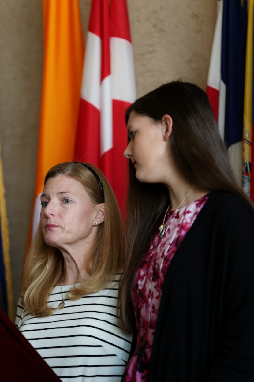 Heidi Smith (left) lost her husband, Dallas Police Department Sergeant Michael Smith, in the...