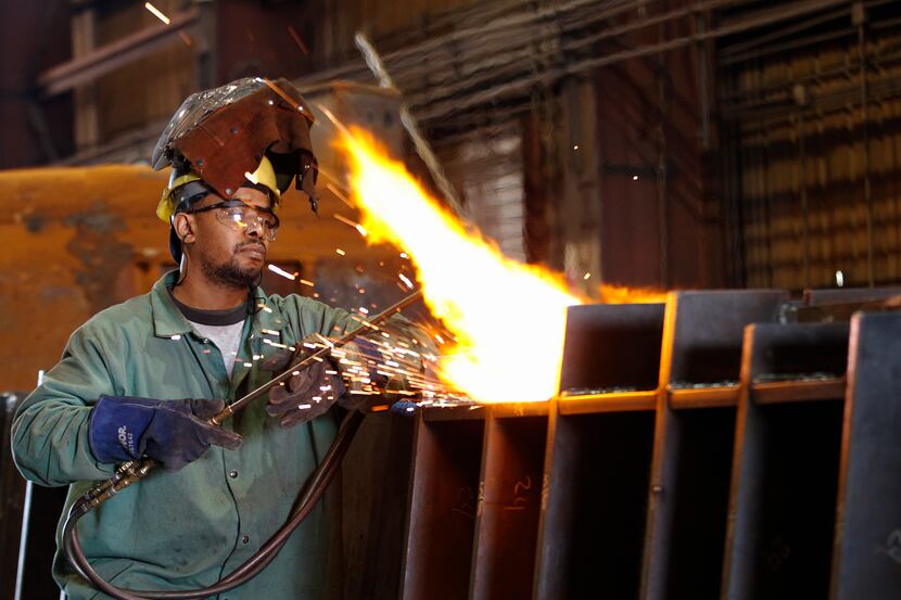 David Allen a welder at Signal Metals Industries welds a tundish on Friday, May 2, 2014 in...