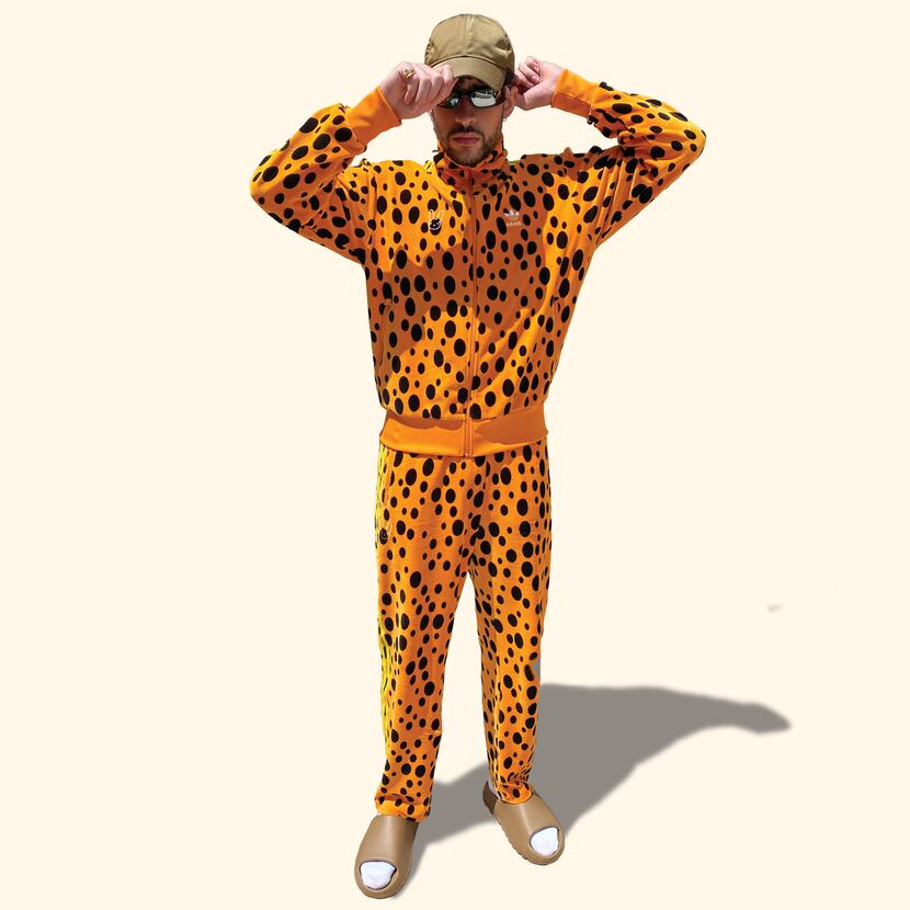 Bad Bunny appears in promotional photos for the launch of his Cheetos x Bad Bunny...