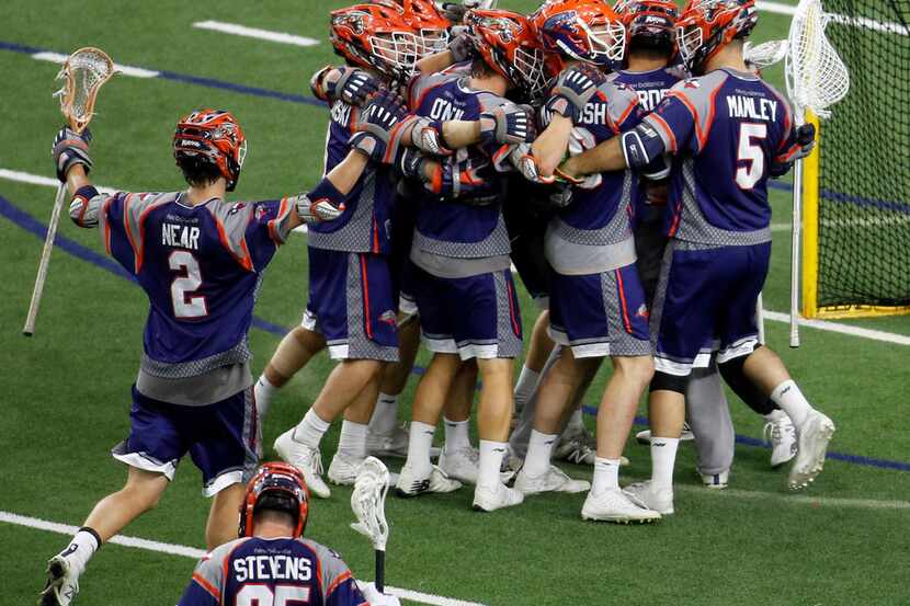 Members of the Dallas Rattlers were quick to start celebrating their 15-12 victory over the...