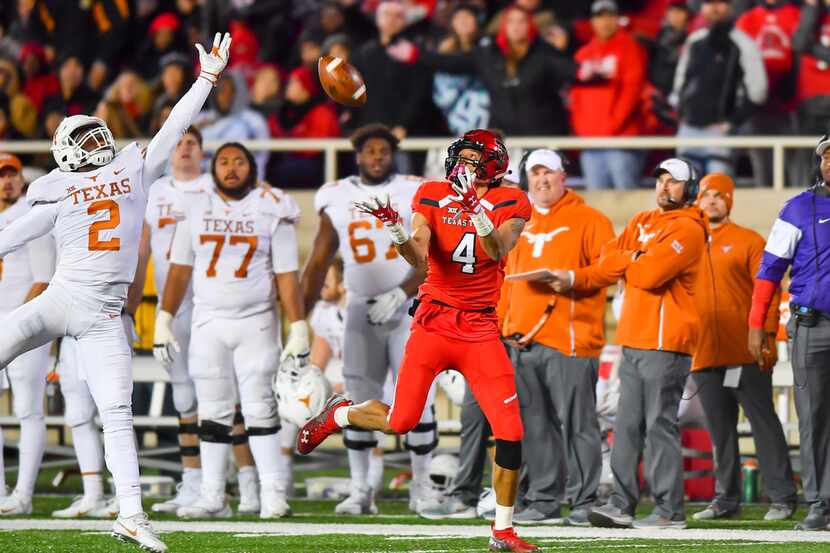 LUBBOCK, TX - NOVEMBER 10: Antoine Wesley #4 of the Texas Tech Red Raiders will make the...