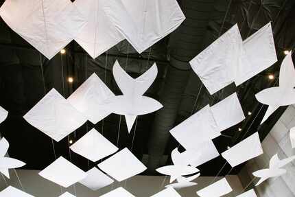 Imported kites adorn the ceiling of the Design District's Pakpao. 