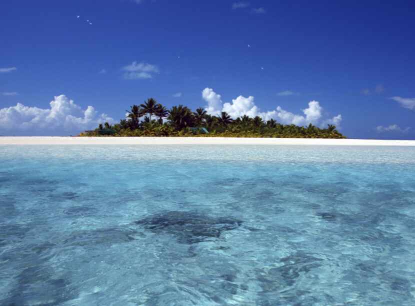 The jellied turquoise lagoon surrounding Motukitiu (Honeymoon Island). So crystal clear and...