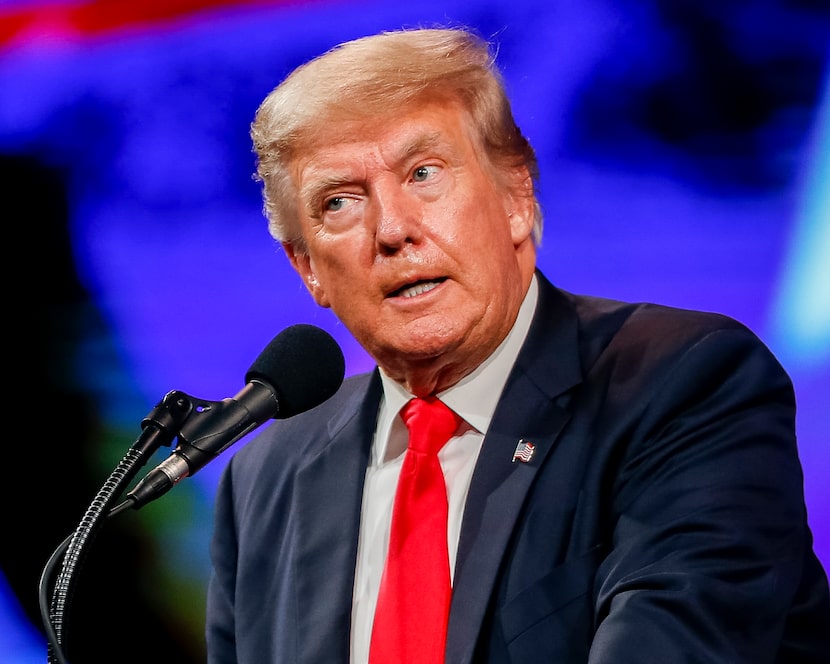 Former president Donald Trump speaks at the Conservative Political Action Conference on...