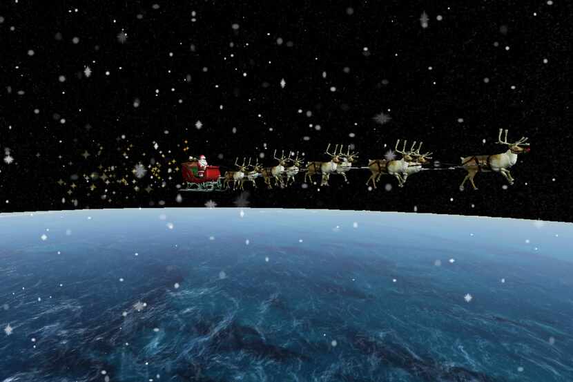 This image provided by NORAD shows NORAD's Santa Tracker. Armed with radars, sensors and...